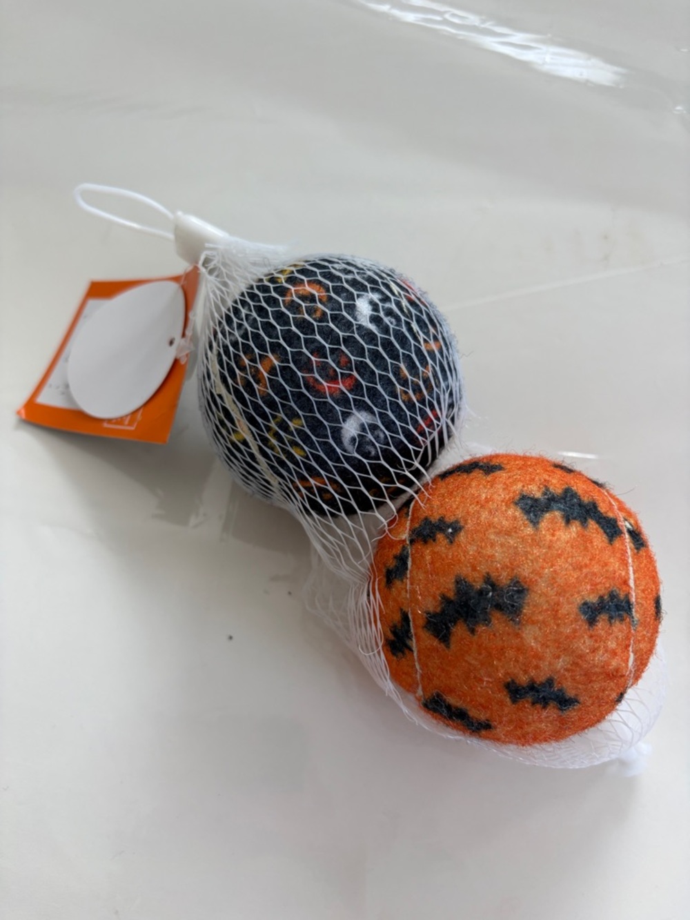 NWT Spooky Halloween Bat Print Tennis Ball Dog Toys - (2-Pack)